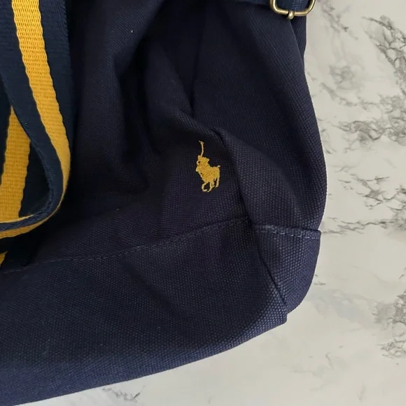 Polo Ralph Lauren Varsity Logo Patches Newport Canvas Duffle Bag PWing Bear CP93